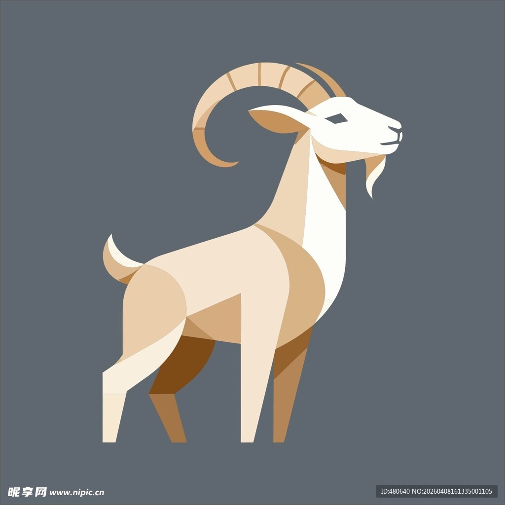 简约风格山羊插画