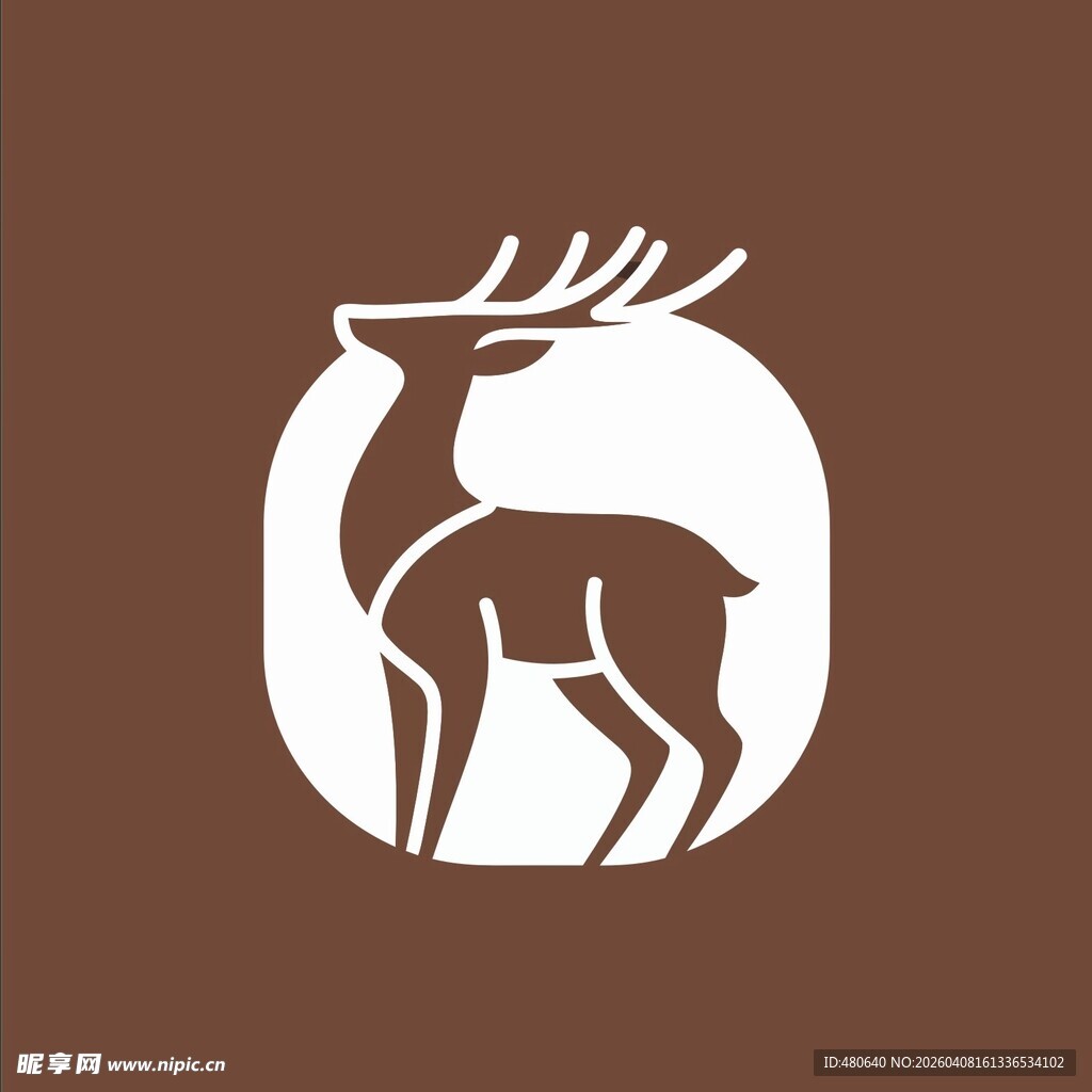 简约鹿形标志设计