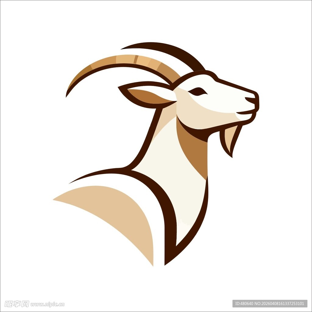 山羊简约标志设计