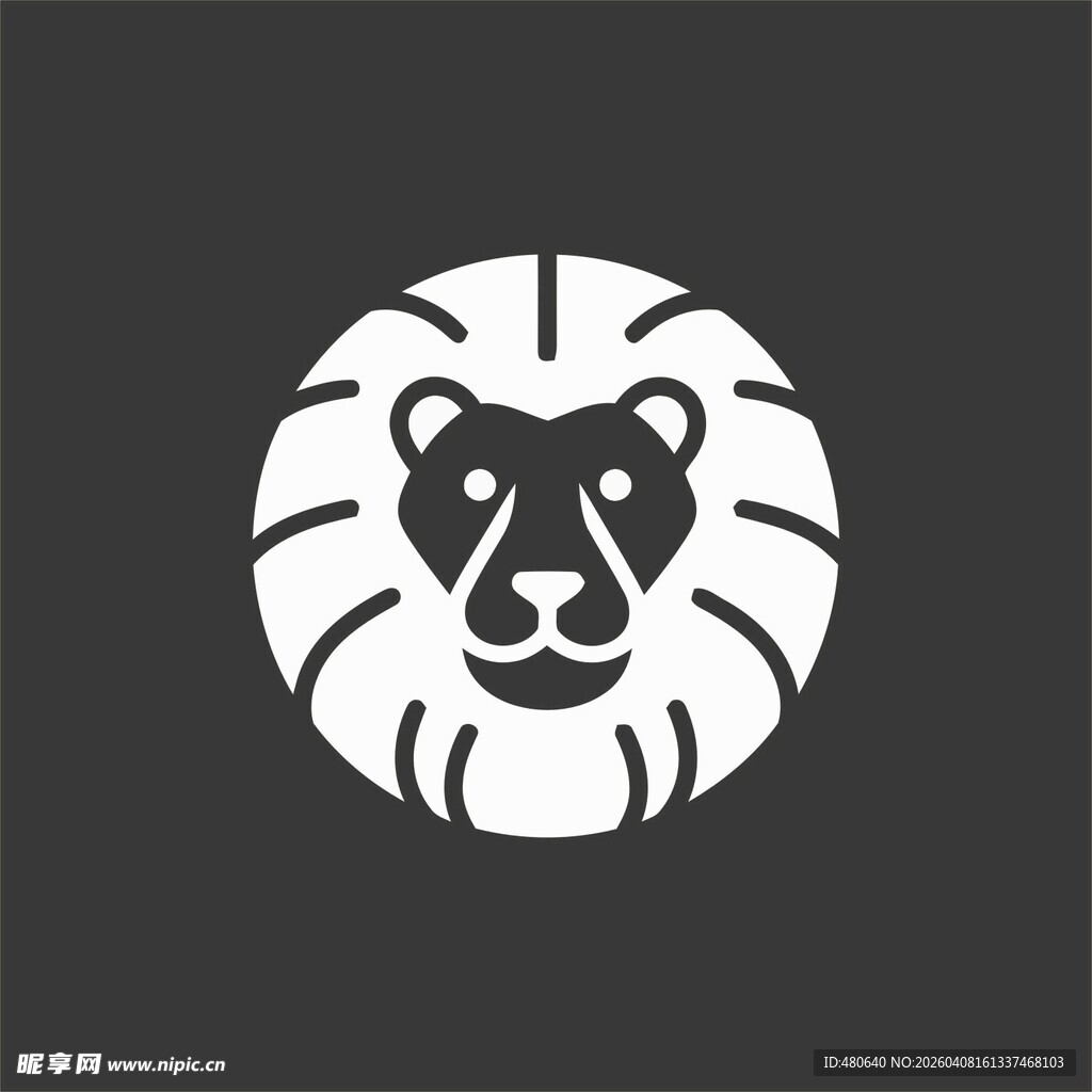 简约狮子头标志设计