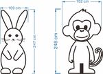 兔子与猴子轮廓尺寸图