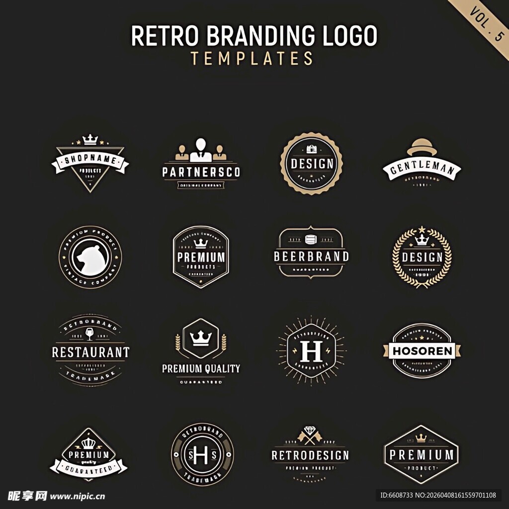 复古破边徽标模板集合