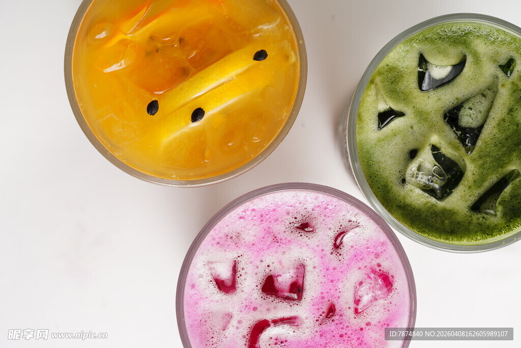 多彩美味果汁饮品展示