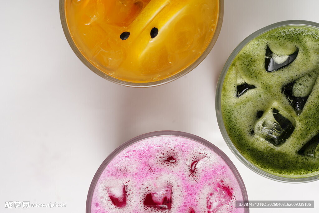 多彩美味果汁饮品特写