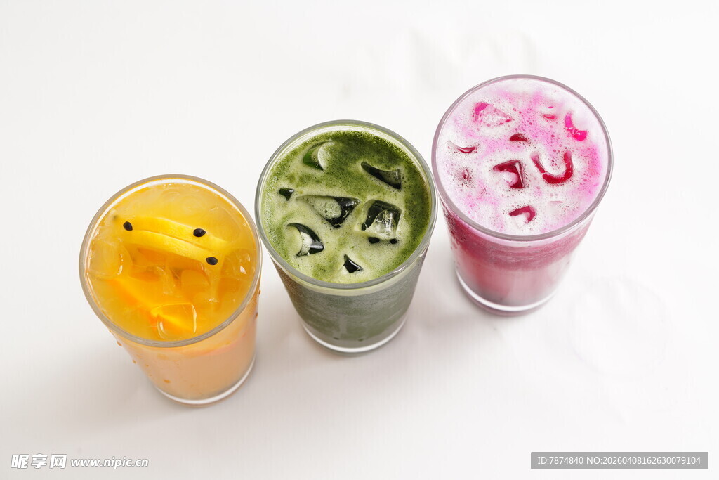 三色美味奶昔 视觉盛宴