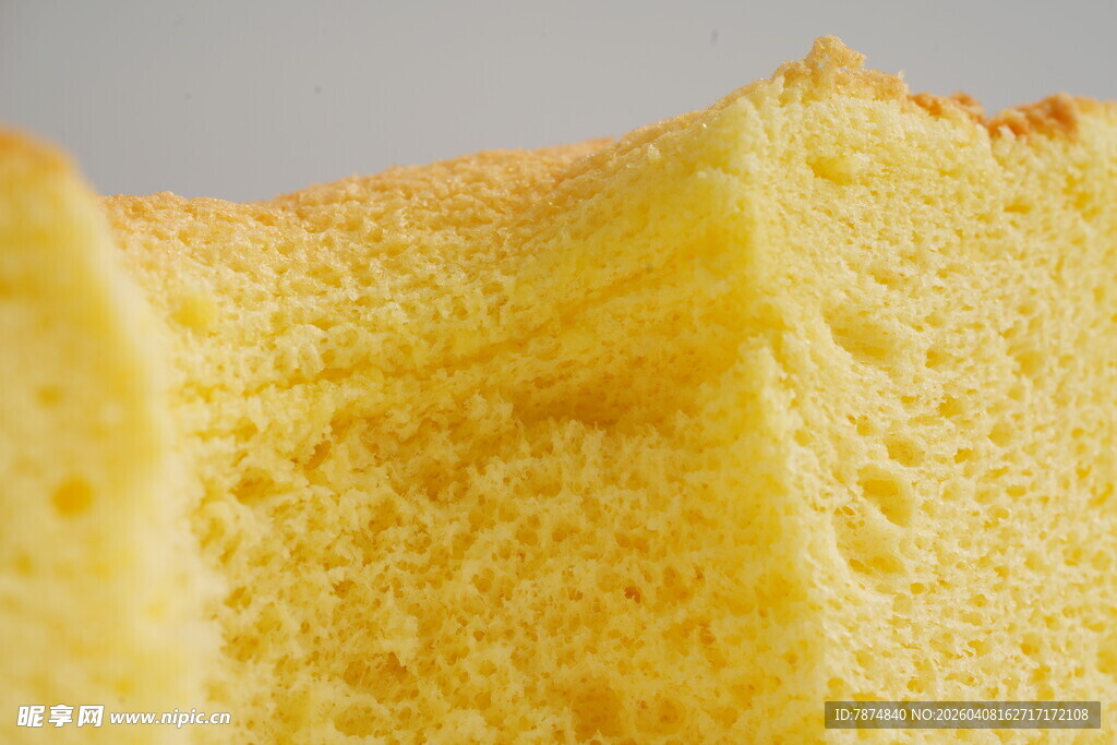 松软美味的海绵蛋糕切面