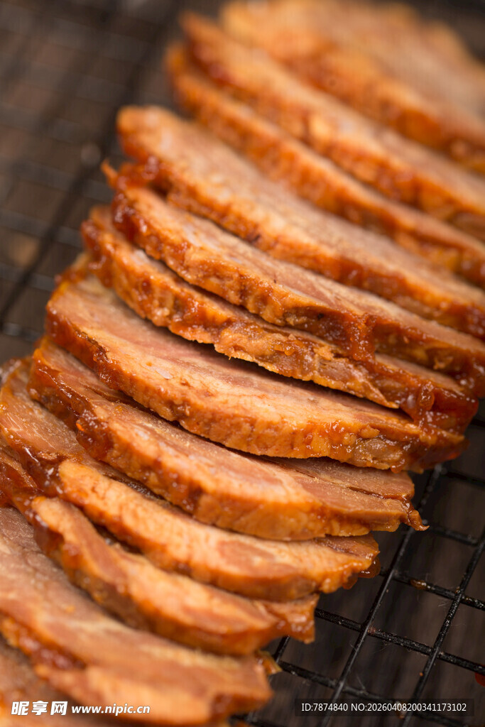 切片烤肉美食特写