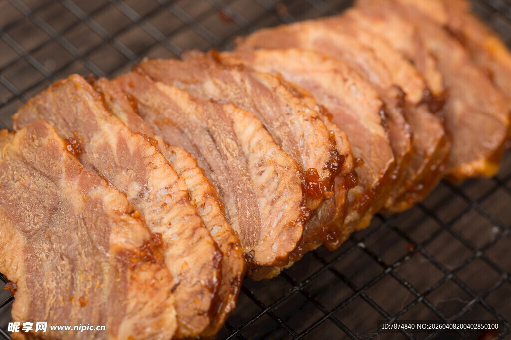 切片烤肉特写