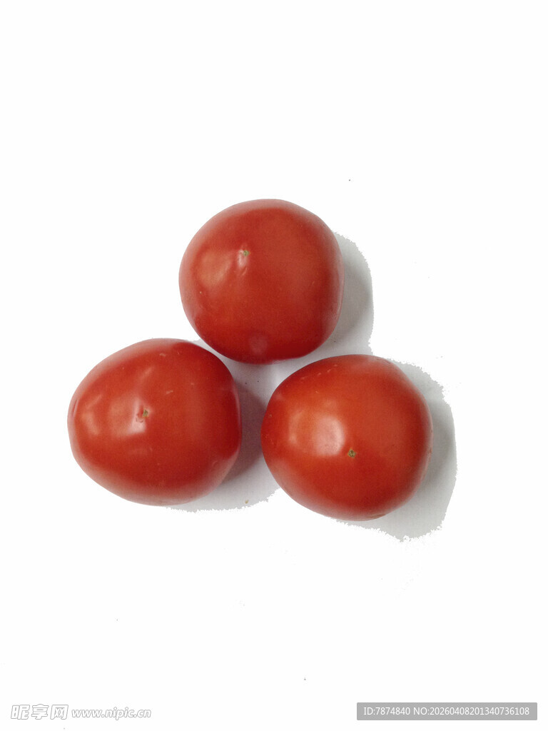 三颗圆润鲜红小番茄