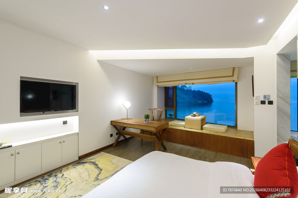 现代简约风海景卧室