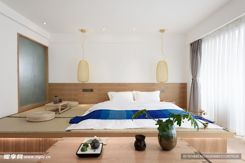 简约日式风格卧室空间