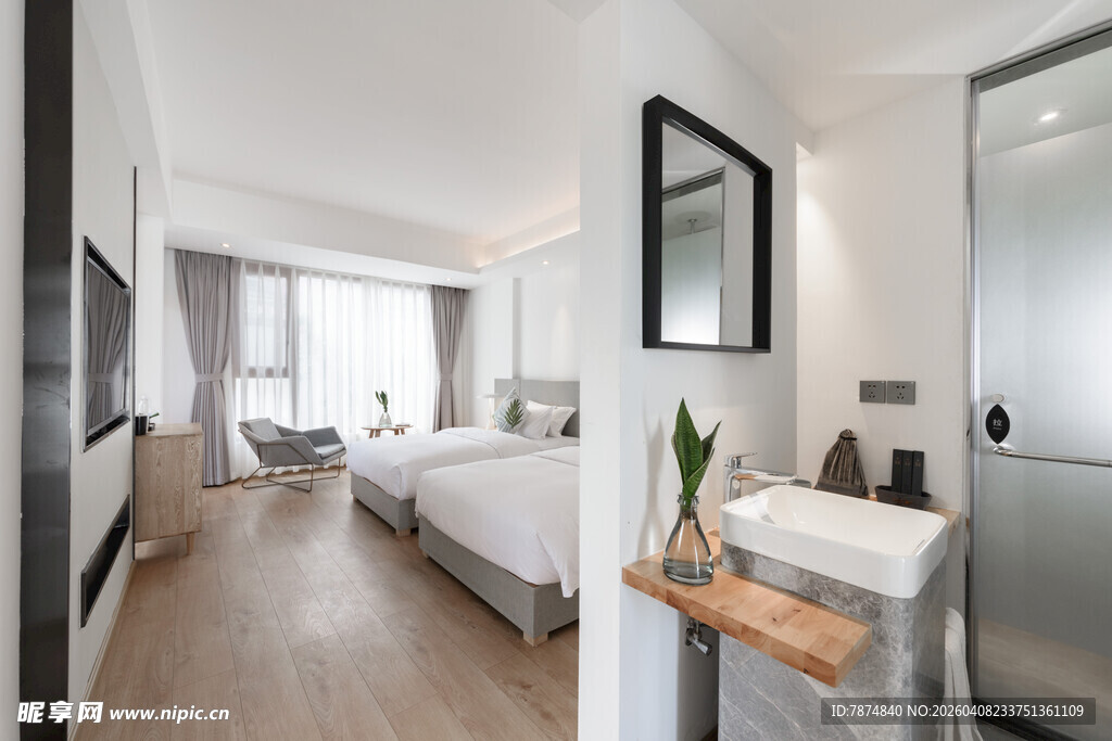 现代简约风卧室与卫浴空间