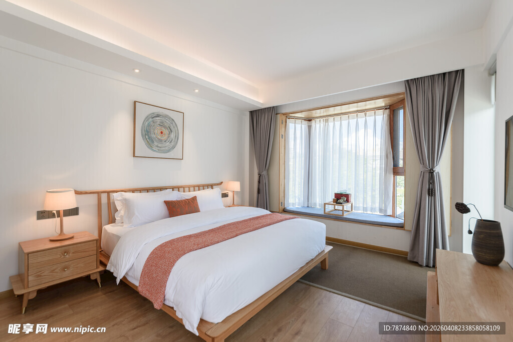 温馨现代风卧室室内场景