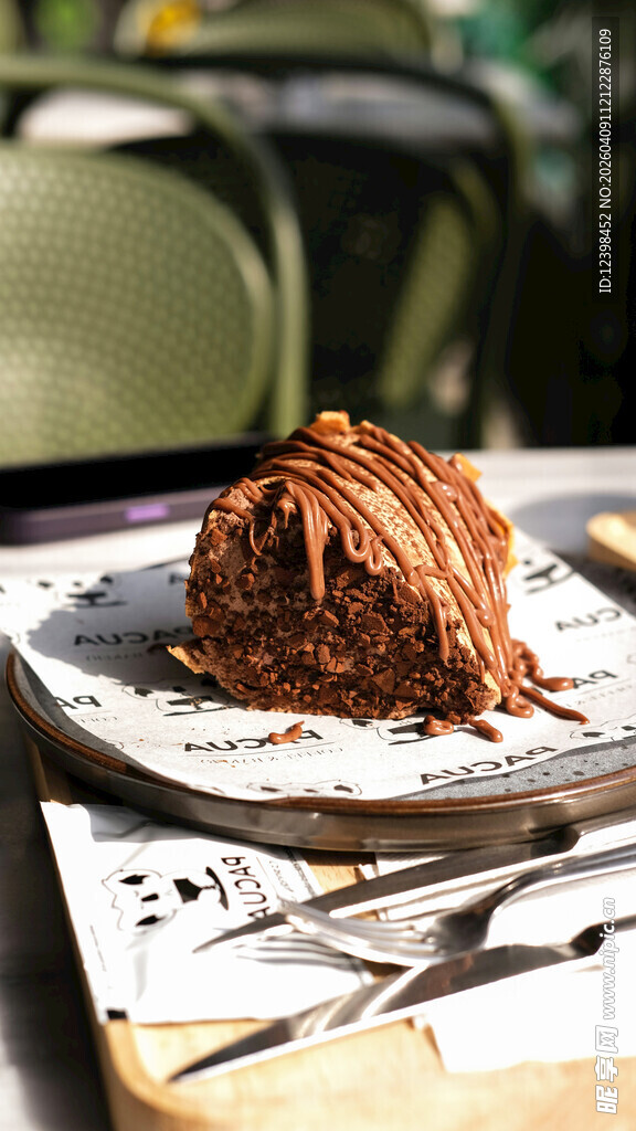 美味巧克力蛋糕特写