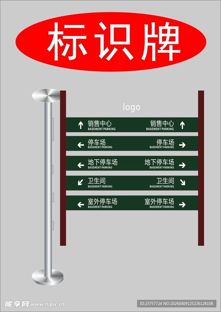 立式标识牌展示