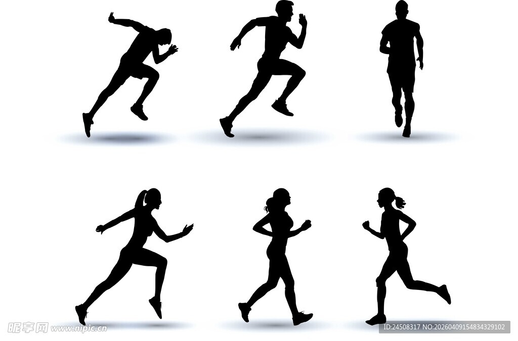 跑步人物剪影集合