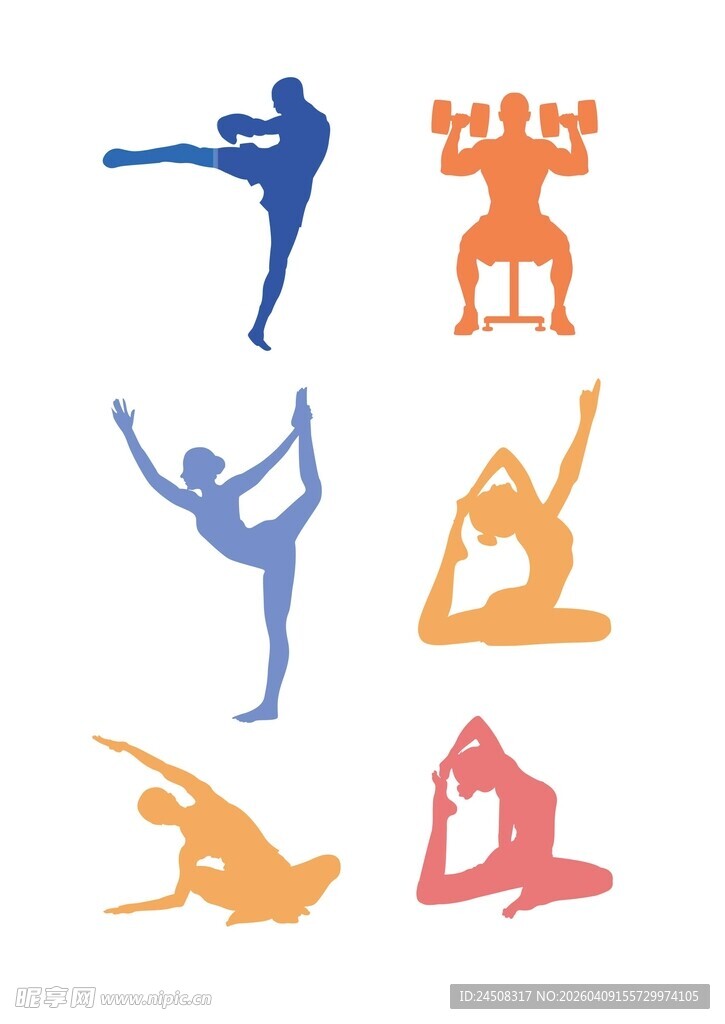 多样瑜伽姿势展示