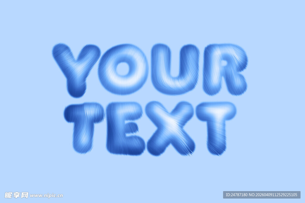 毛茸茸文字样机