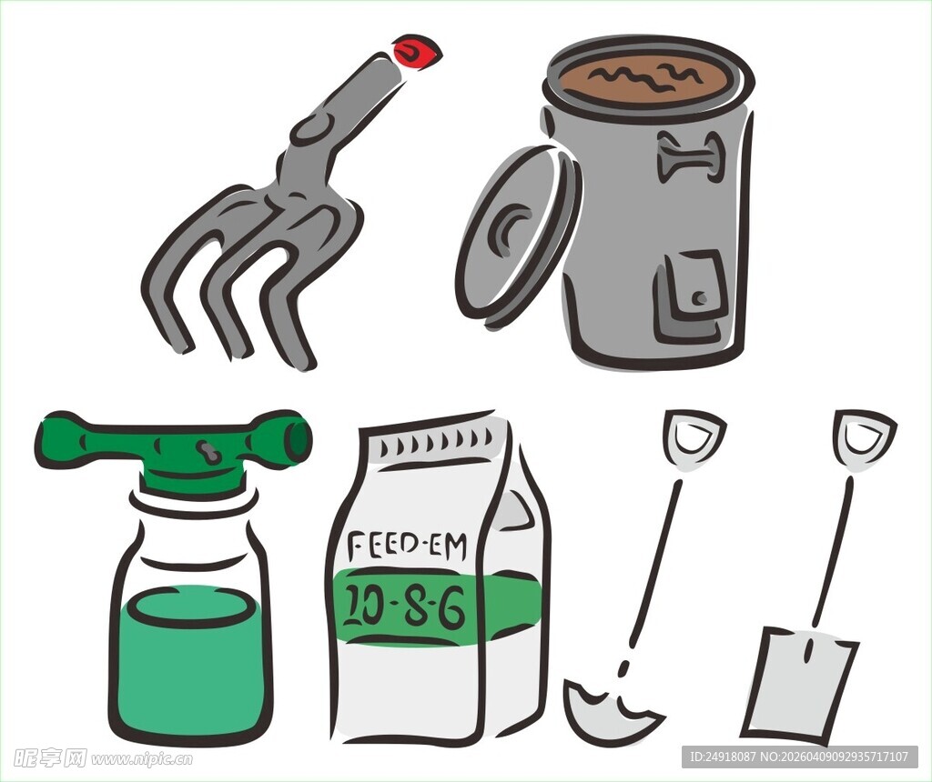 园艺工具与用品集合