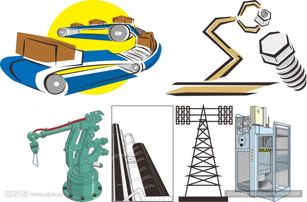 工业设备与机械元素集合