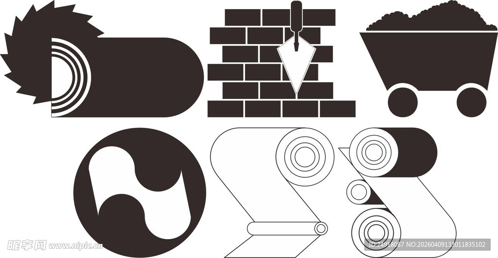 工业建筑材料与工具图标