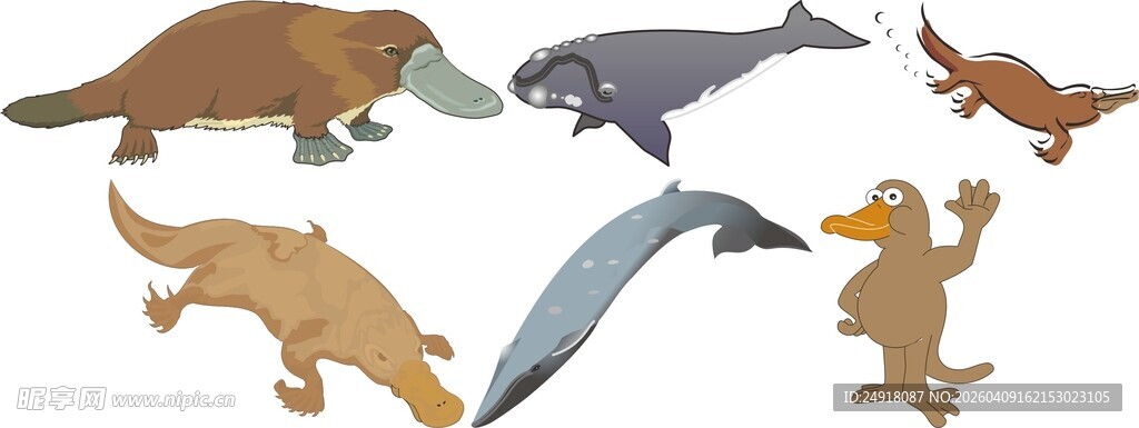 多样史前动物卡通形象展示