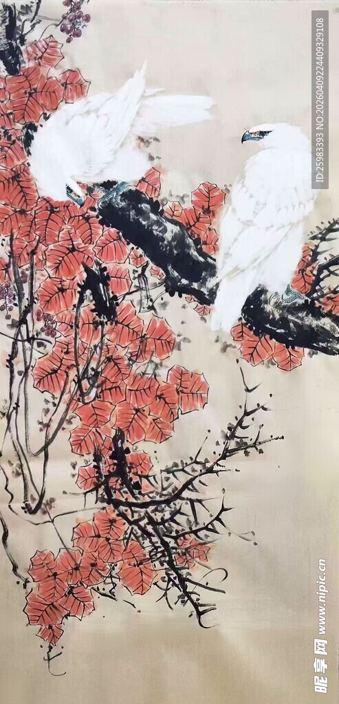 红梅双鹊图