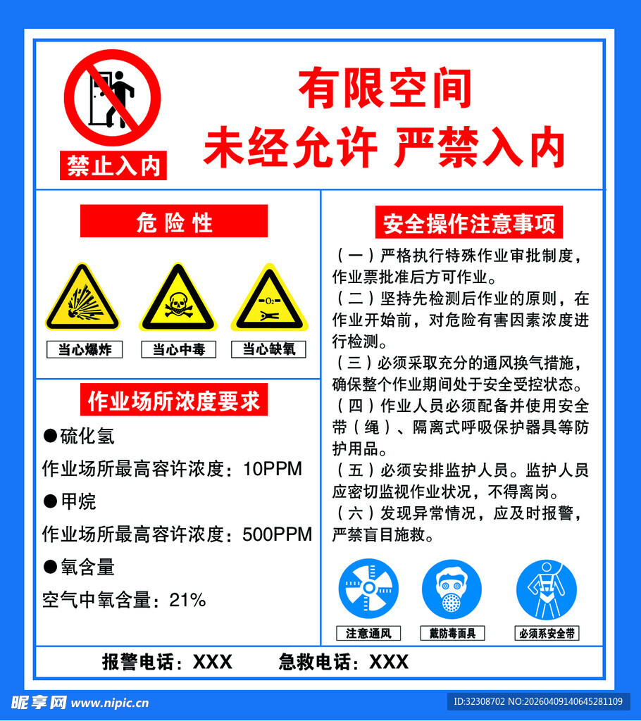 有限空间安全警示标识牌