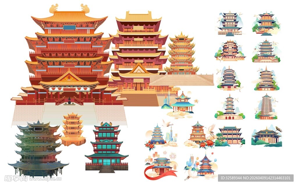 中式古建筑模型集合