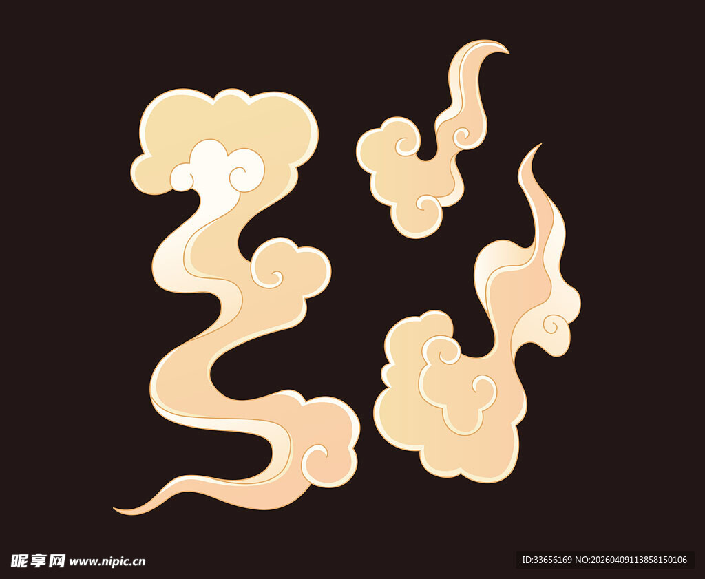 中式古典祥云图案元素