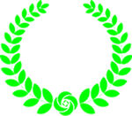 麦穗绿色橄榄枝花环图案