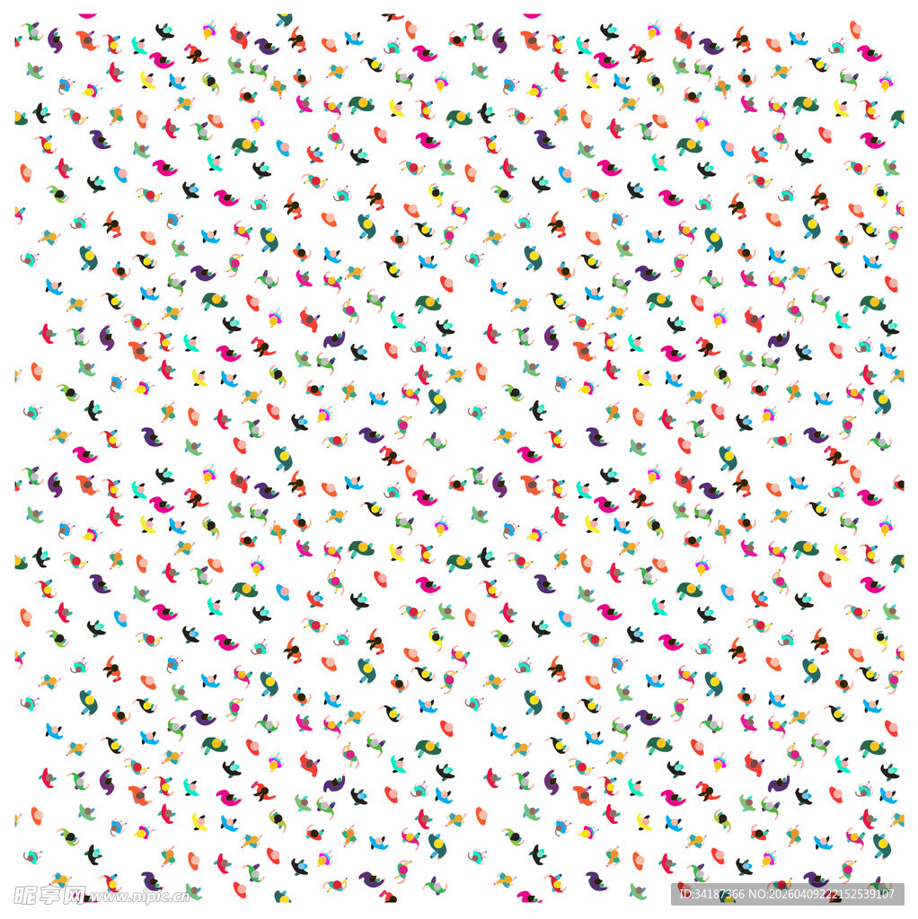 多彩人物俯视图