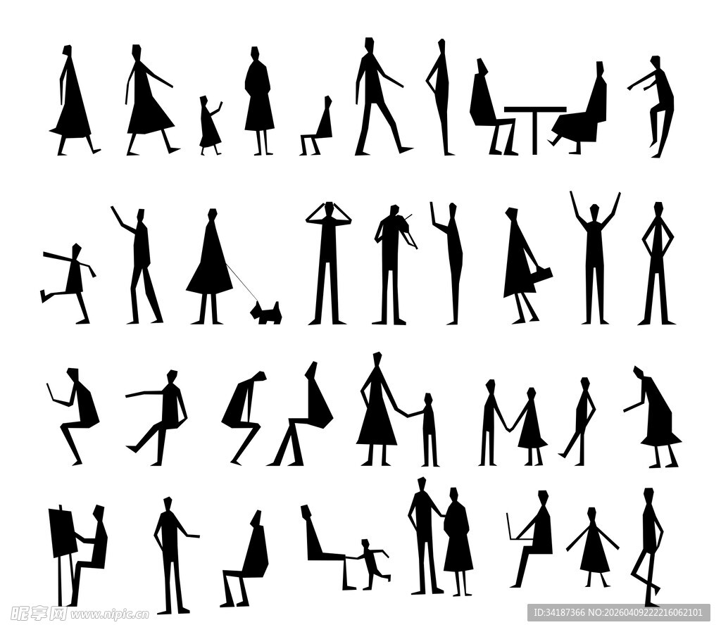 多样人物活动剪影