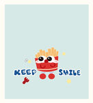 微笑薯条卡通形象插画