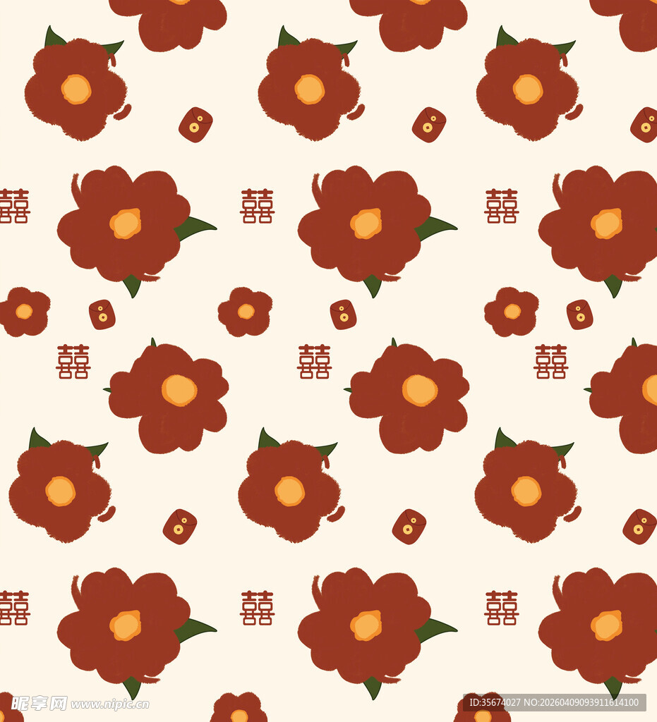 复古花卉图案背景