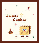 可爱卡通甜饼干插画