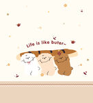 可爱小熊插画 生活似黄油