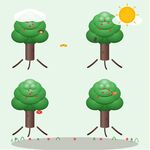 四季变换中的果树成长