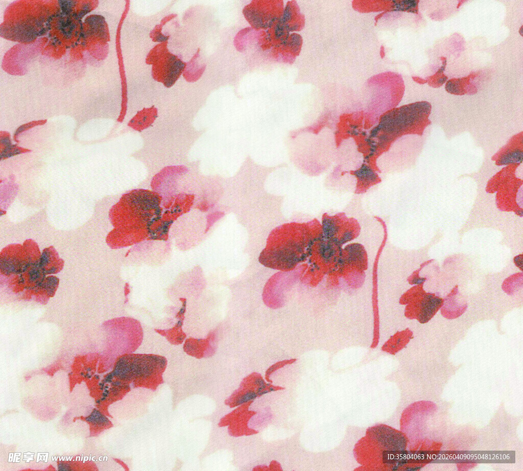 粉色花卉图案布料纹理