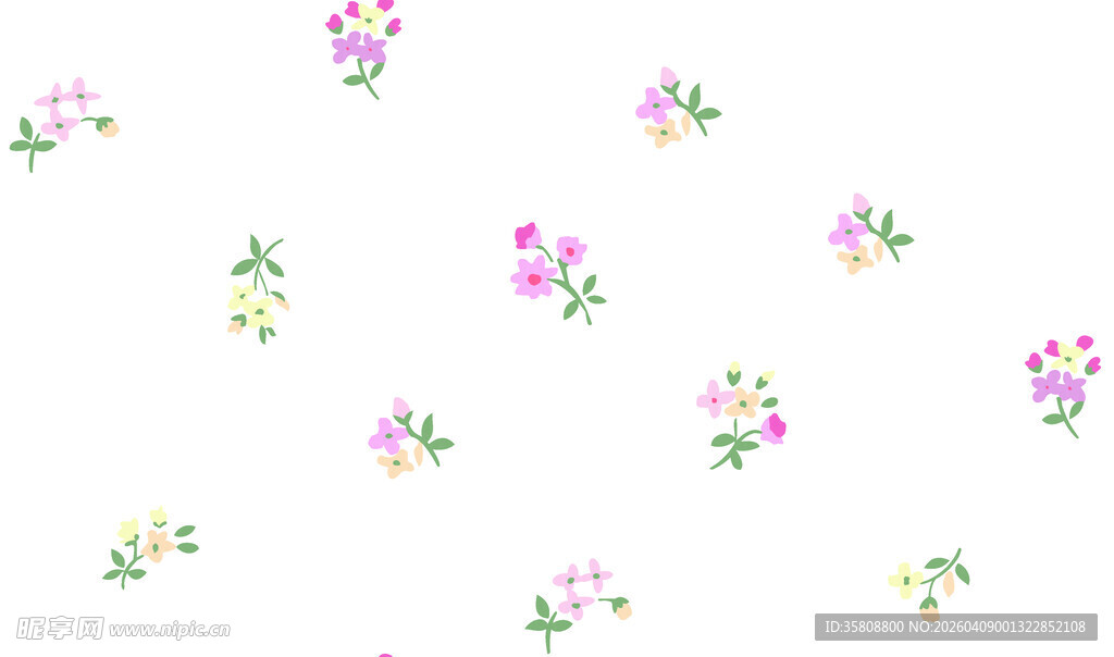 清新手绘花卉图案背景