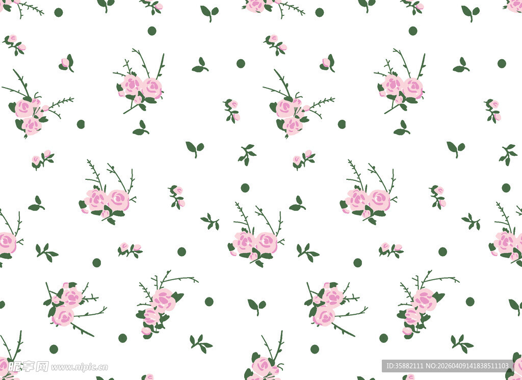 花卉图案无缝背景图