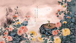 中式花卉古风插画意境美