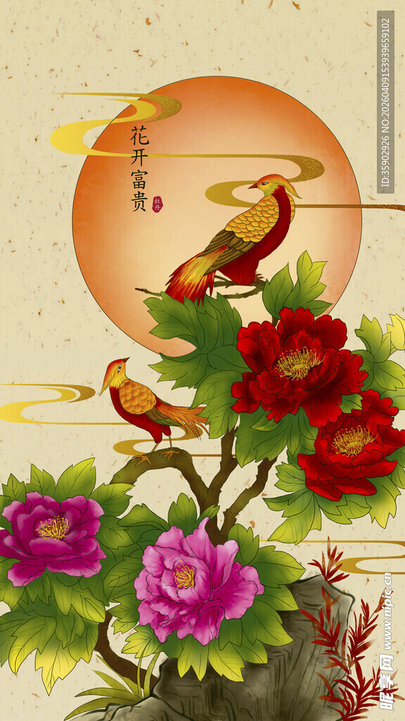 花鸟绘景尽显中式雅致