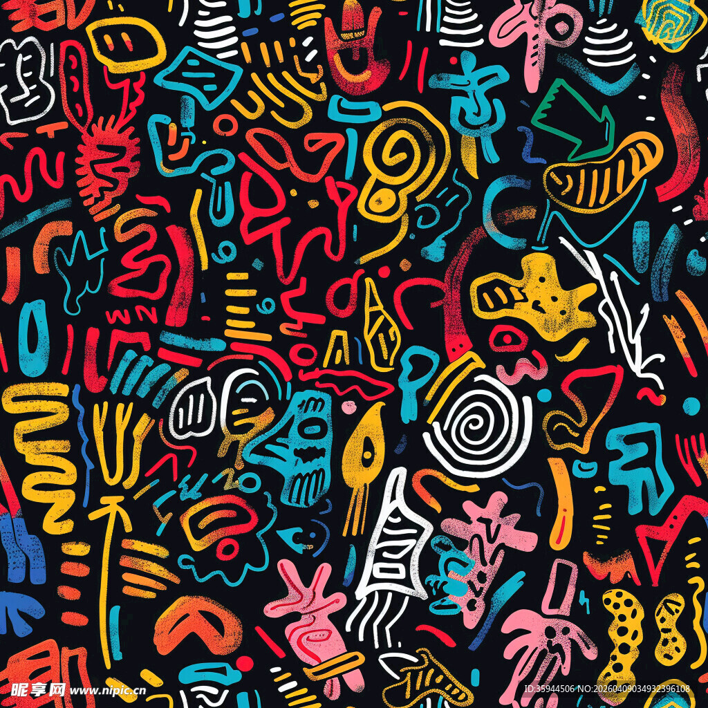多彩涂鸦图案创意艺术风