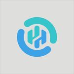 蓝绿渐变字母H标志设计