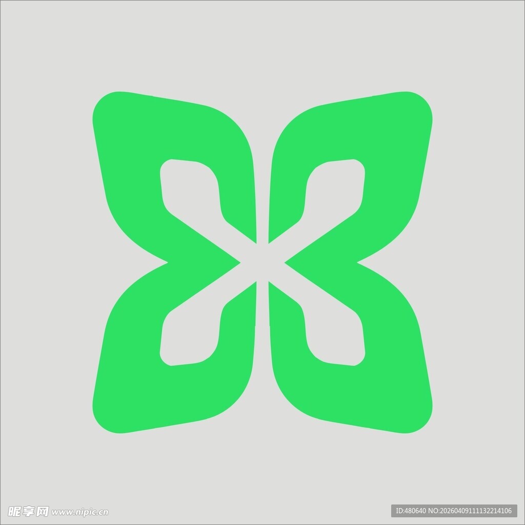 绿色四叶花形图标