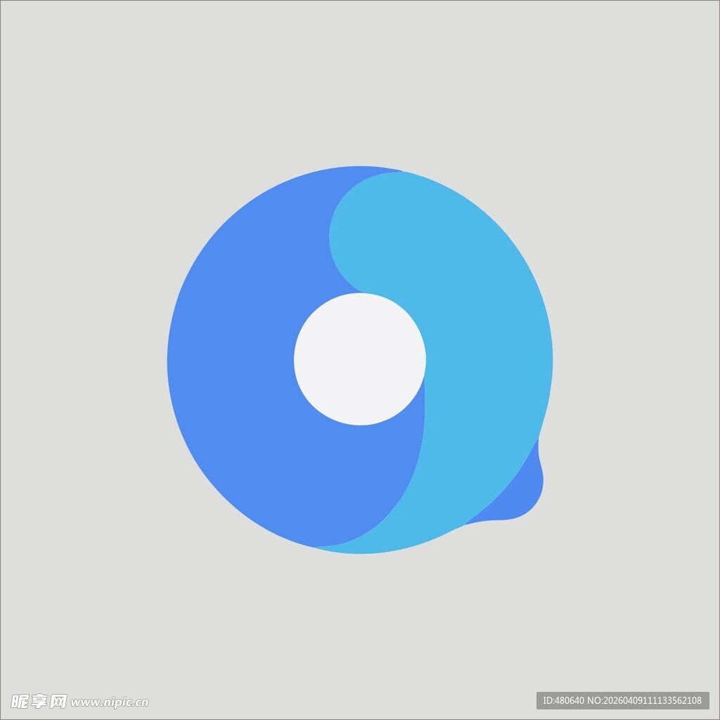 蓝色渐变圆形图标
