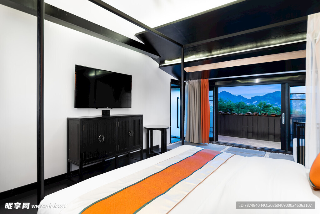 现代简约风卧室观景空间