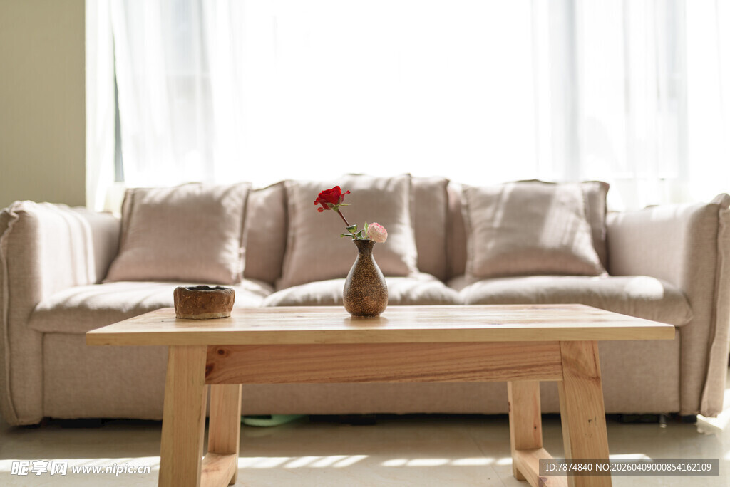 简约温馨客厅沙发场景