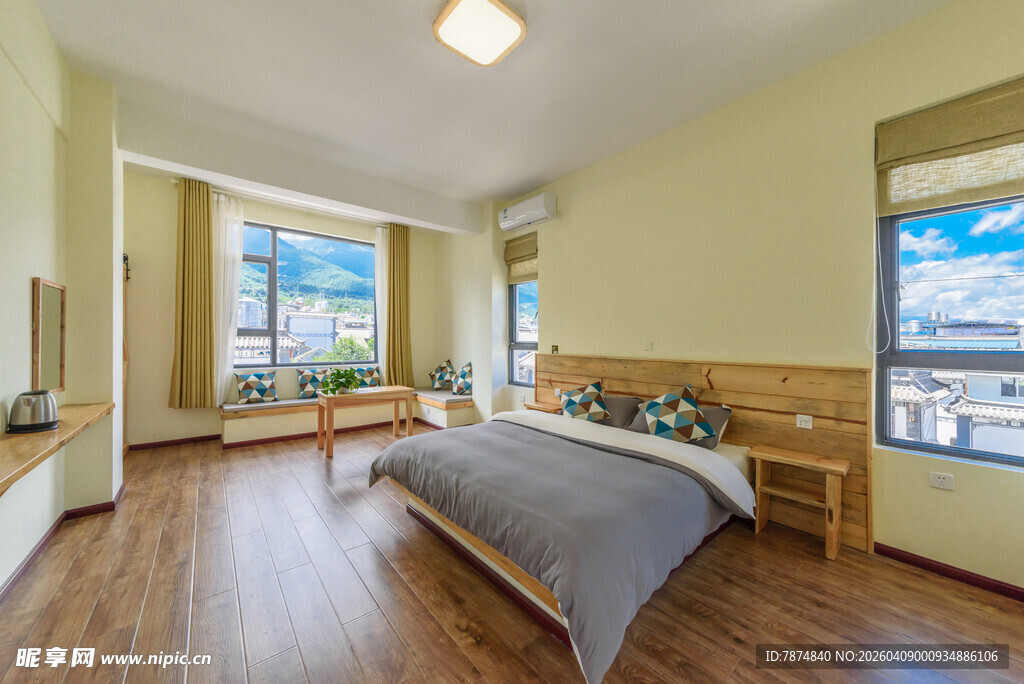 简约温馨卧室室内景观